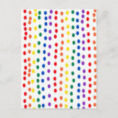 Carte Postale Points de bonbons arc-en-ciel sur fond blanc  (Devant)