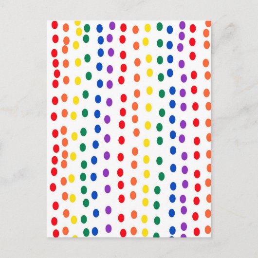 Carte Postale Points de bonbons arc-en-ciel sur fond blanc (Devant)