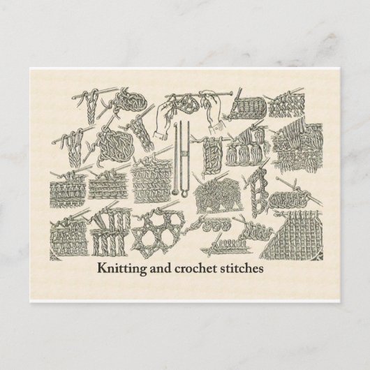 Carte Postale points de tricot et crochet (Devant)