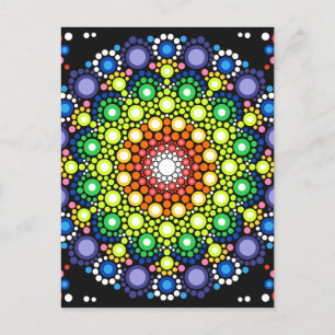 Carte Postale Points de Trippy de l'hippie rétro-fractale de Man