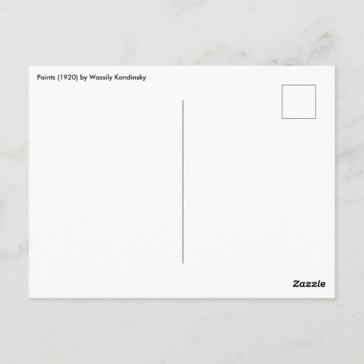 Carte Postale Points de Wassily Kandinsky, Expressionnisme Vinta (Dos)