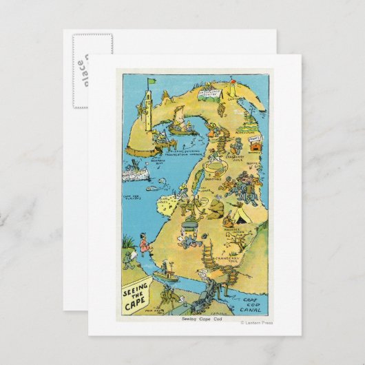 Carte Postale Points d'intérêt sur Cape Cod (Devant / Derrière)