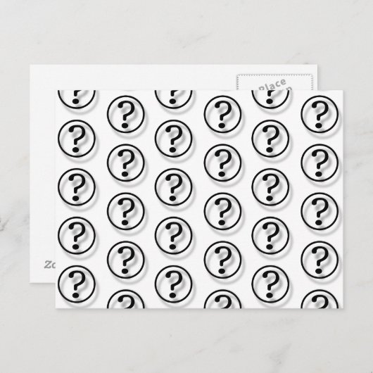 Carte Postale Points d'interrogation (Devant / Derrière)