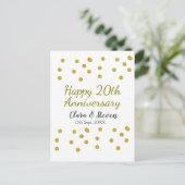 Carte Postale Points dorés scintillent joyeux 20e anniversaire d (Debout devant)