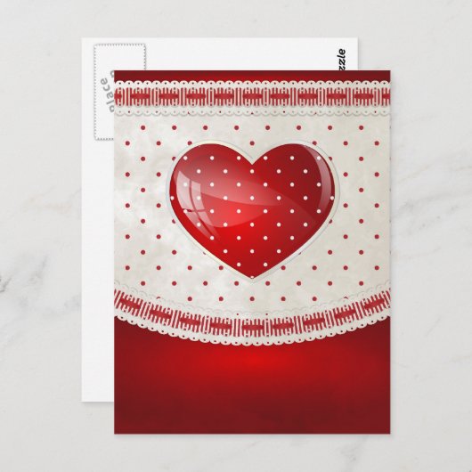 Carte Postale Points et Coeurs (Devant / Derrière)