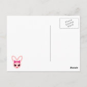 Carte Postale Points Kawaii Sassy Bunny Pink Bow & Mod (Dos)