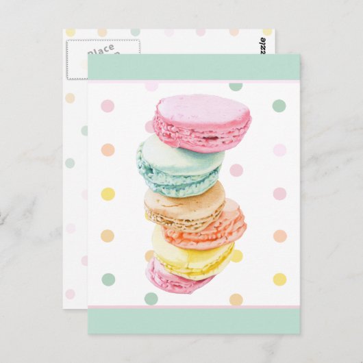 Carte postale Points Macarons (Devant / Derrière)