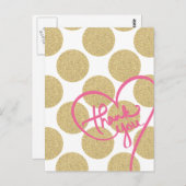 Carte Postale Points Parties scintillant en or gras avec design  (Devant / Derrière)