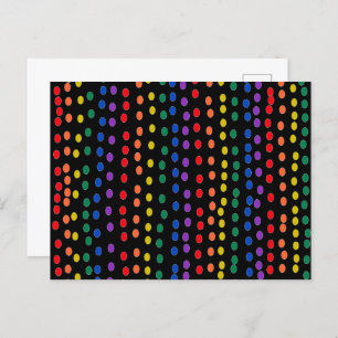 Carte Postale Points Rainbow Candy sur noir
