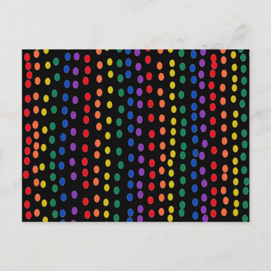 Carte Postale Points Rainbow Candy sur noir (Devant)