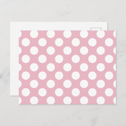 Carte Postale Points roses, Motif à pois, Points, Pointillé (Devant / Derrière)