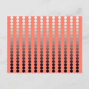 Carte Postale Points satinés - corail et étain