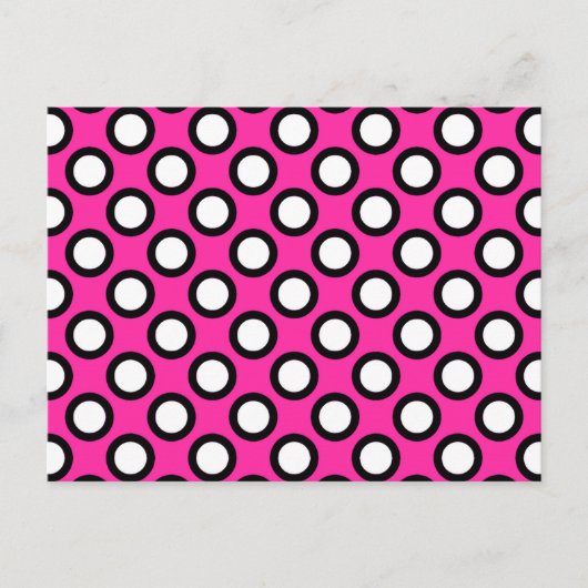 Carte Postale Points tournés, fuchsia, noir et blanc (Devant)