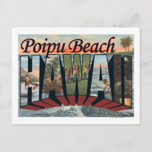 Carte Postale Poipu Beach, Hawaii - Scènes de grandes lettres