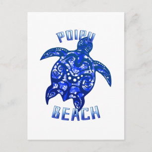 Carte Postale Poipu Beach Hawaii Vacances Tortue Tribale