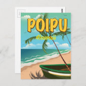 Carte Postale Poipu Hawaii affiche de voyage (Devant / Derrière)