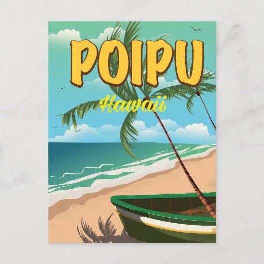 Carte Postale Poipu Hawaii affiche de voyage (Devant)