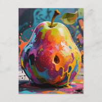 Poire Éclaboussure de Peinture Vibrante