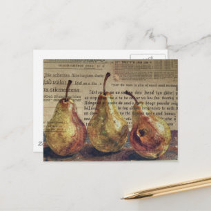 Carte Postale Poires Mixtes Collage