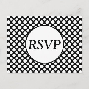Carte postale Pois blancs personnalisés RSVP