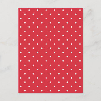 Carte Postale Pois blancs rétro sur arrière - plan rouge