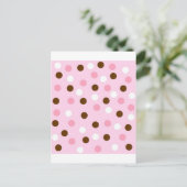 Carte Postale Pois Brown et roses (Debout devant)