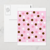 Carte Postale Pois Brown et roses (Devant / Derrière)