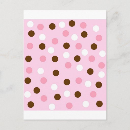 Carte Postale Pois Brown et roses (Devant)