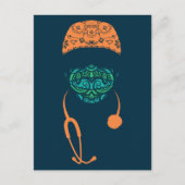 Carte Postale pois cacheté avec masque (Devant)