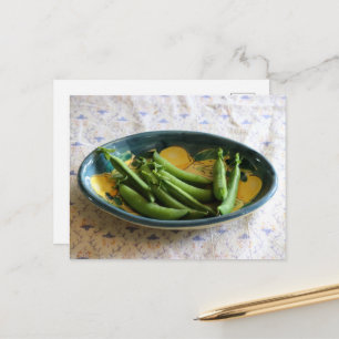Carte Postale Pois de sucre dans un plat