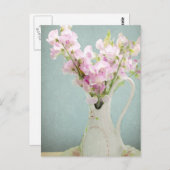 Carte Postale Pois doux en Vase antique (Devant / Derrière)