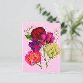 Carte Postale pois doux en violet et rose (Debout devant)
