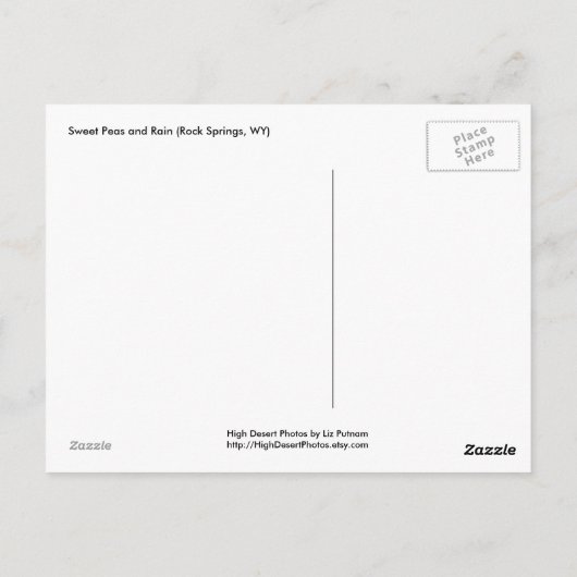 Carte Postale Pois doux et pluie (Dos)