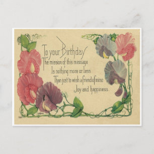 Carte Postale Pois doux vintages d'anniversaire