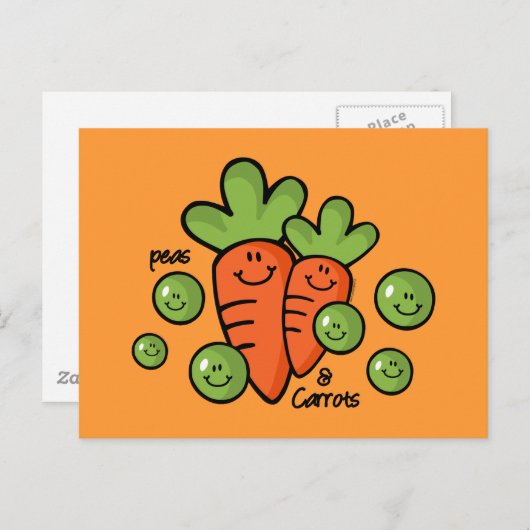 Carte Postale Pois Et Carottes (Devant / Derrière)