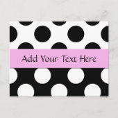 Carte Postale Pois noirs et blancs, Motif Polka (Devant)