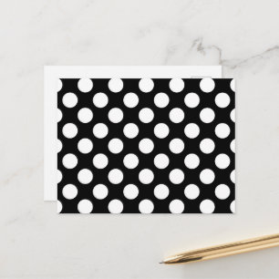 Carte Postale Pois noirs et blancs, Motif Polka