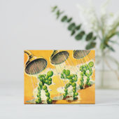 Carte Postale pois verts prenant des douches (Debout devant)