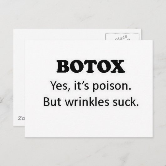 Carte Postale Poison de botox (Devant / Derrière)