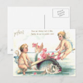 Carte Postale Poisson à bascule d'ange chérubin (Devant / Derrière)