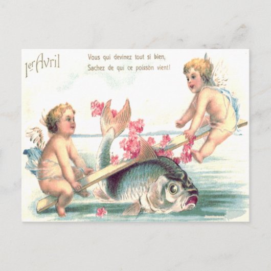 Carte Postale Poisson à bascule d'ange chérubin (Devant)