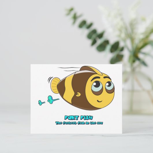 Carte Postale Poisson à nageoires blanches (Debout devant)