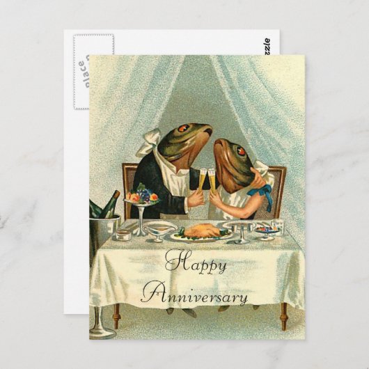 Carte Postale Poisson à une date (Devant / Derrière)