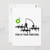 CARTE POSTALE POISSON À VOS PROPRES RISQUES (Devant / Derrière)