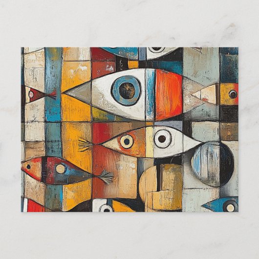 Carte Postale Poisson Abstrait (Devant)