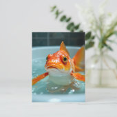 Carte Postale Poisson amusant dans le bain (Debout devant)