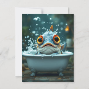 Carte Postale Poisson amusant dans le bain