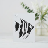 Carte Postale Poisson-ange. Noir et blanc. Monochrome (Debout devant)