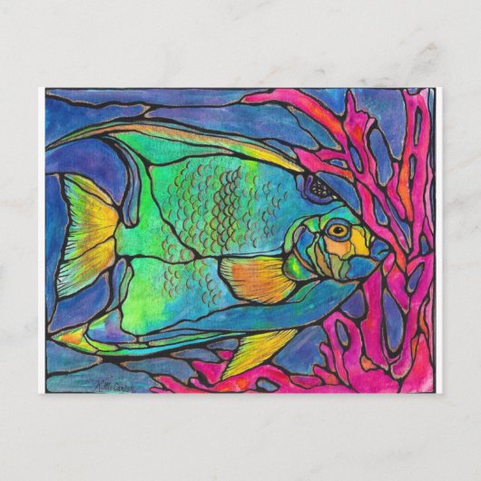 Carte Postale Poisson Angle en verre tendu (Devant)