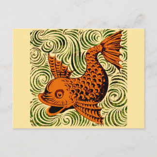 Carte Postale Poisson Antique Carrelage Ancien art